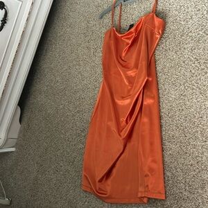Orange, Silk, Windsor dress